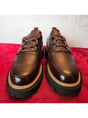 Men's Rugged Brown Leather Chunky Sole Derby Shoe, Size 7, Snover, New in Box